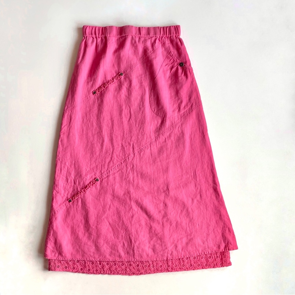 Spanner Pink Linen Garden Party Skirt